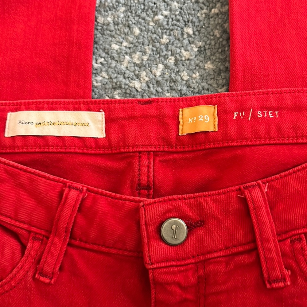Pilcro and Letter Press fit:Stet in Red size 29 found at Anthropologie